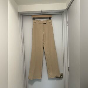 H&M Women’s High-Waist Wide Leg Trousers Beige